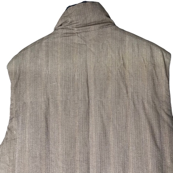 Eddie Bauer Down Vest Jacket Reversible Striped Pattern Warm Coat Men's Large - Picture 11 of 12